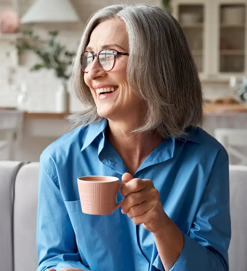 Woman drinking coffee