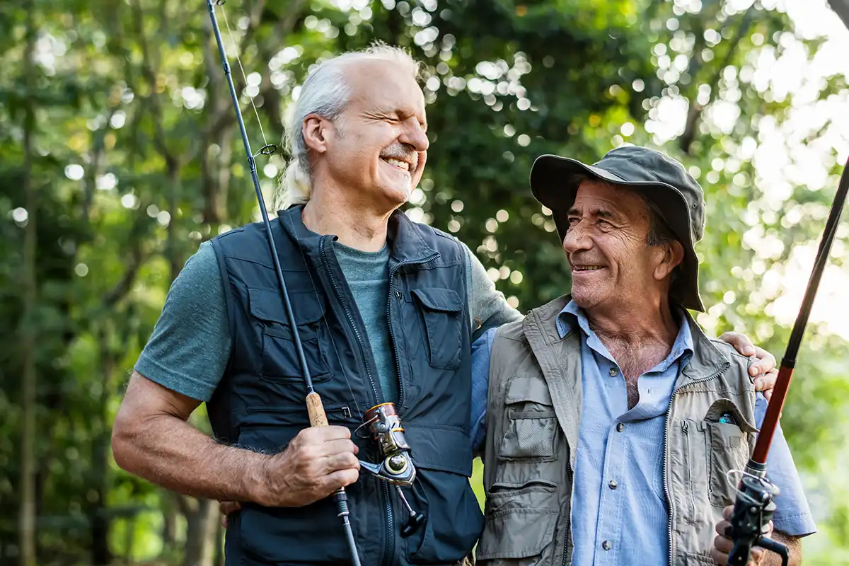 Two friends fishing